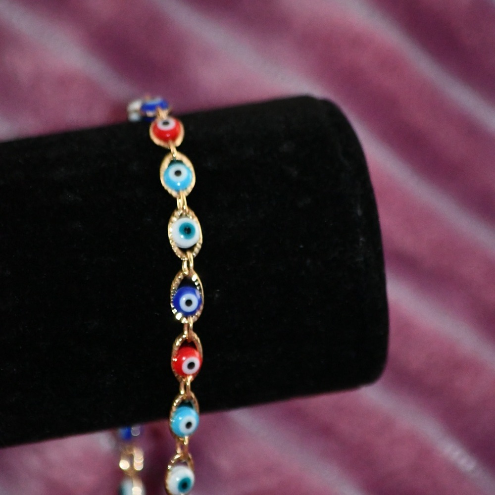 Multi-color Evil Eye Gold Bracelet/Anklet #015